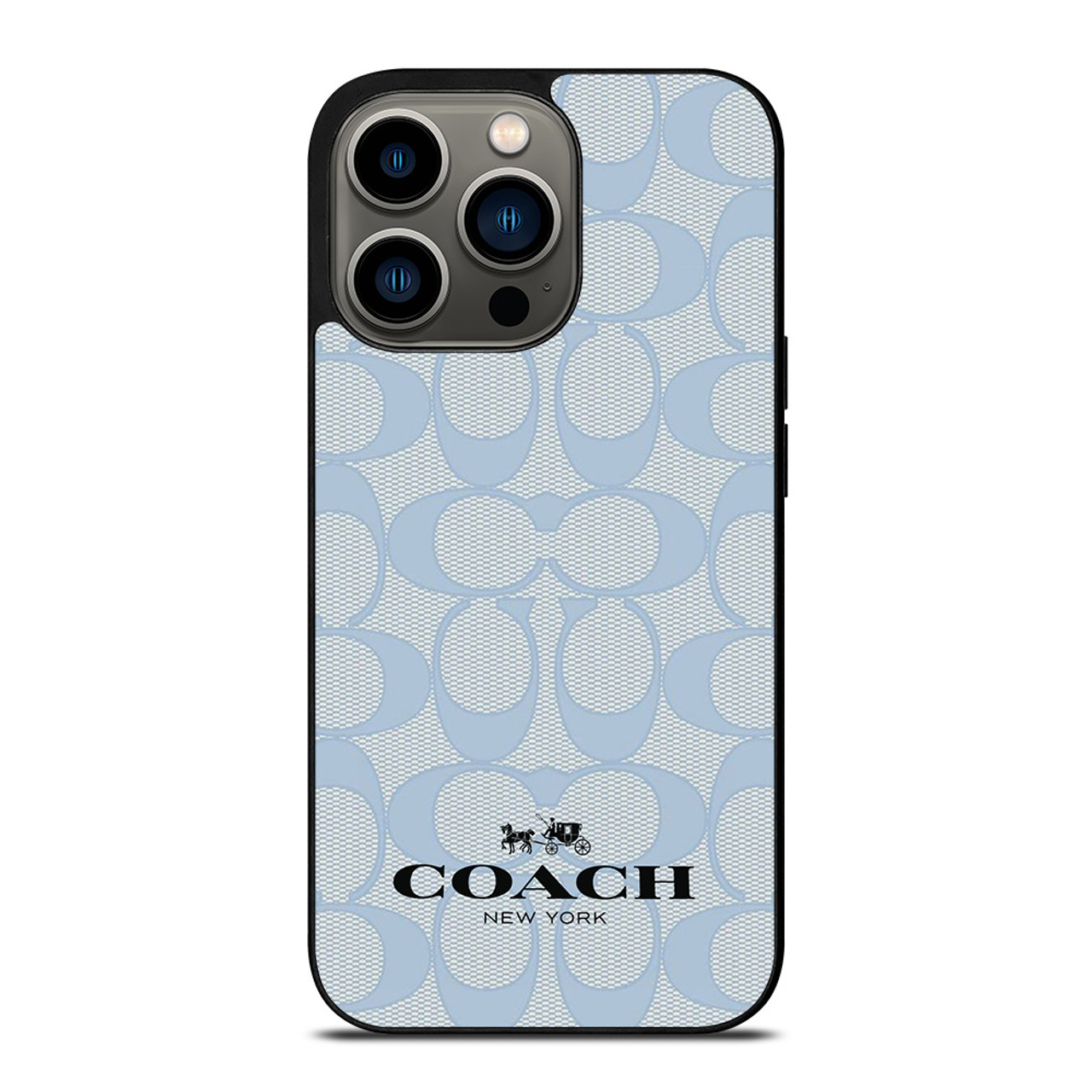 COACH NEW YORK BLUE LOGO PATTERN iPhone 13 Pro Case